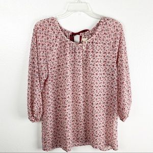 MATILDA JANE Chelsea Swiss Dots Floral Sheer Top, Size Medium